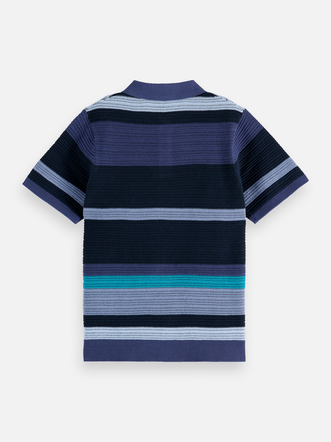 Structured knitted striped polo
