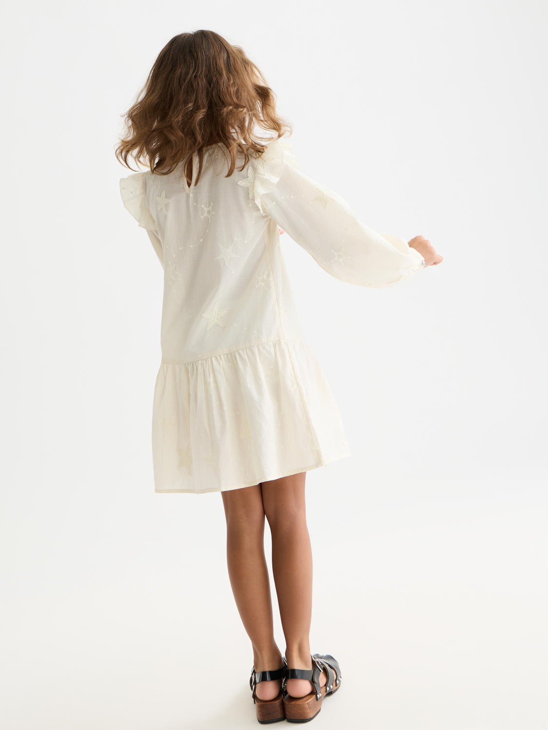 Girls embroidered long-sleeve dress