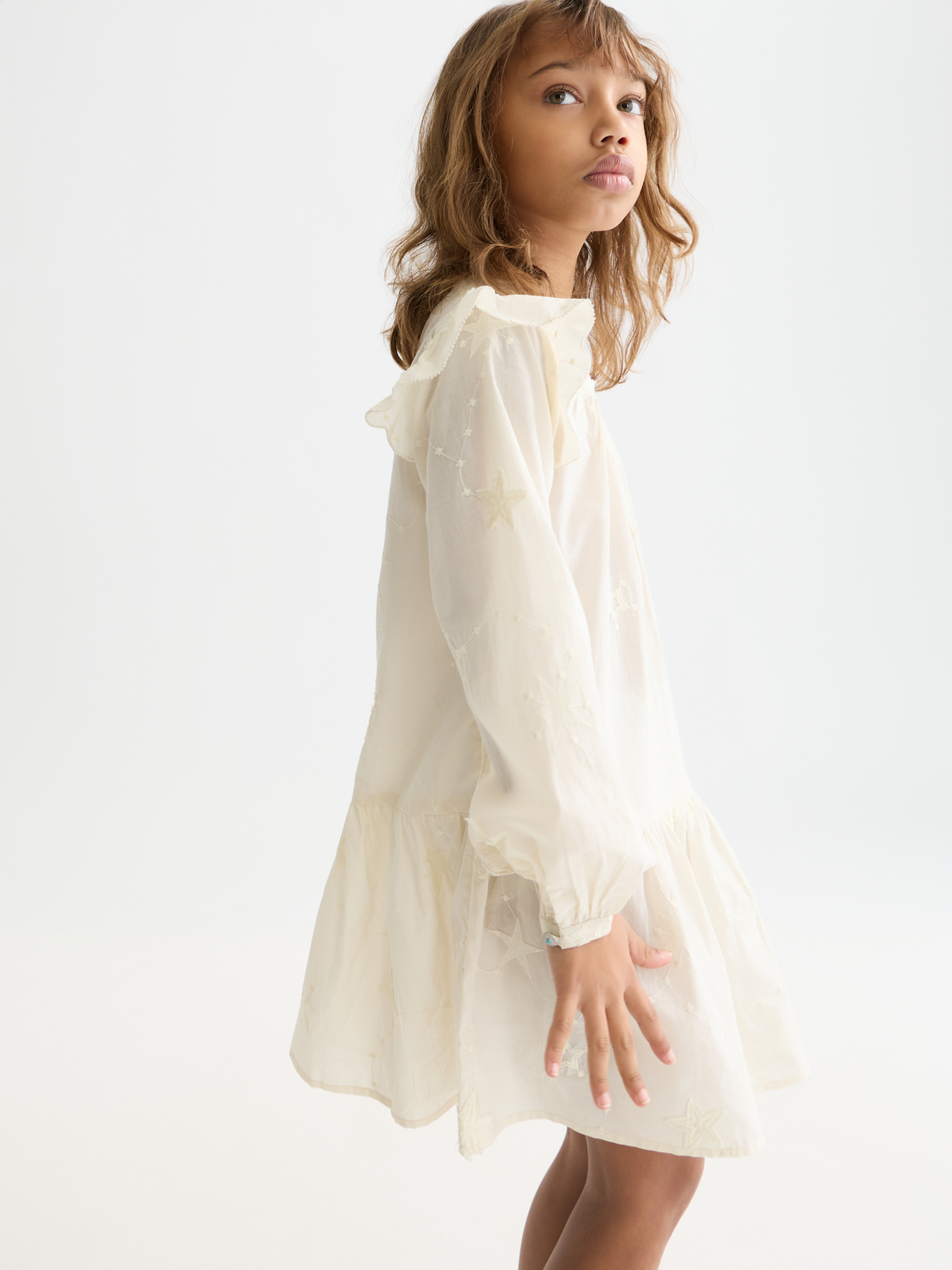 Girls embroidered long-sleeve dress