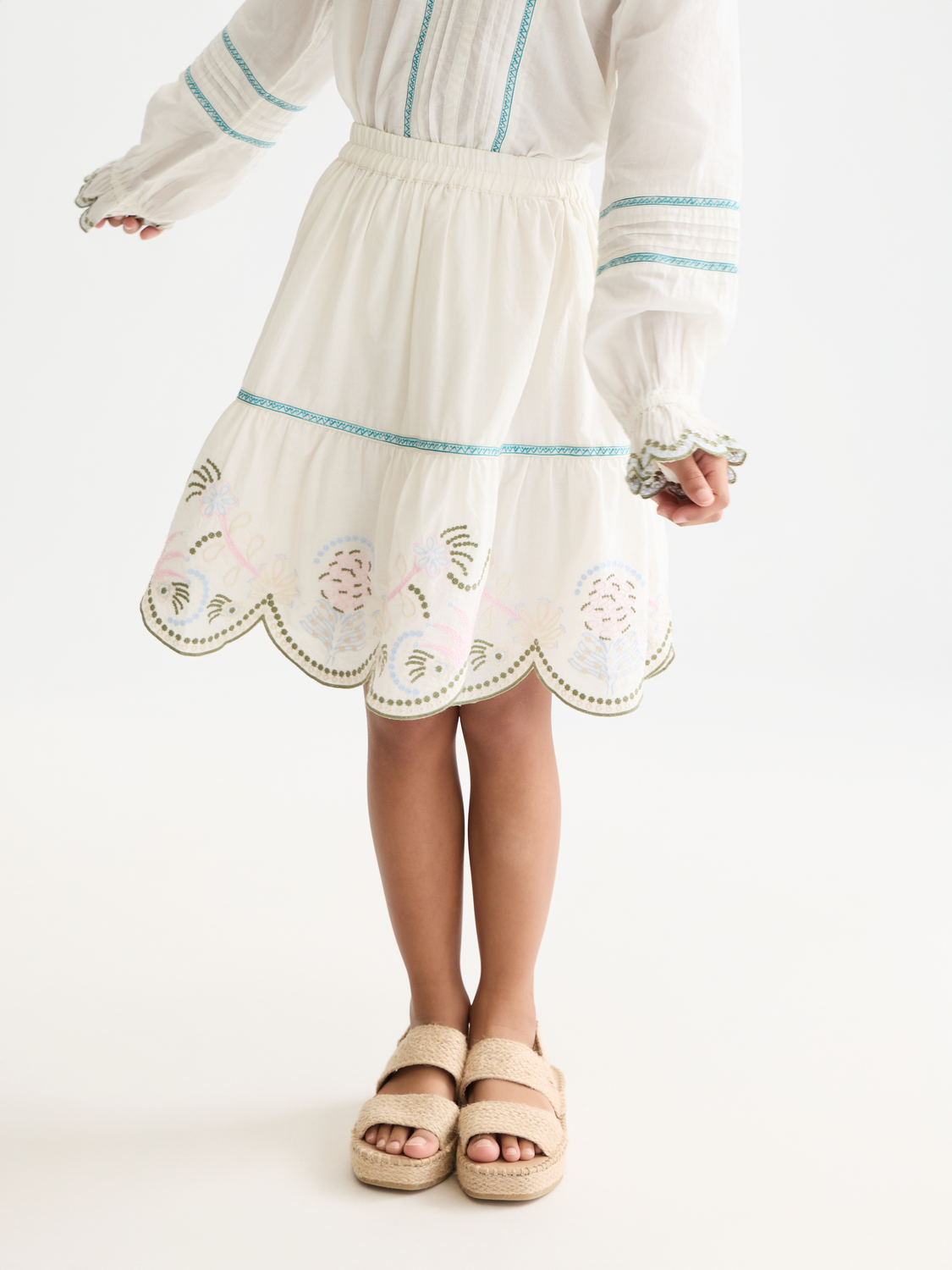 Girls Embroidered cotton skirt – Scotch & Soda Amsterdam
