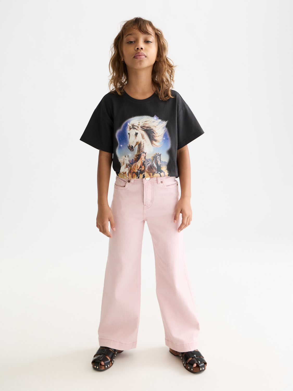 Girls The Wave wide leg denim