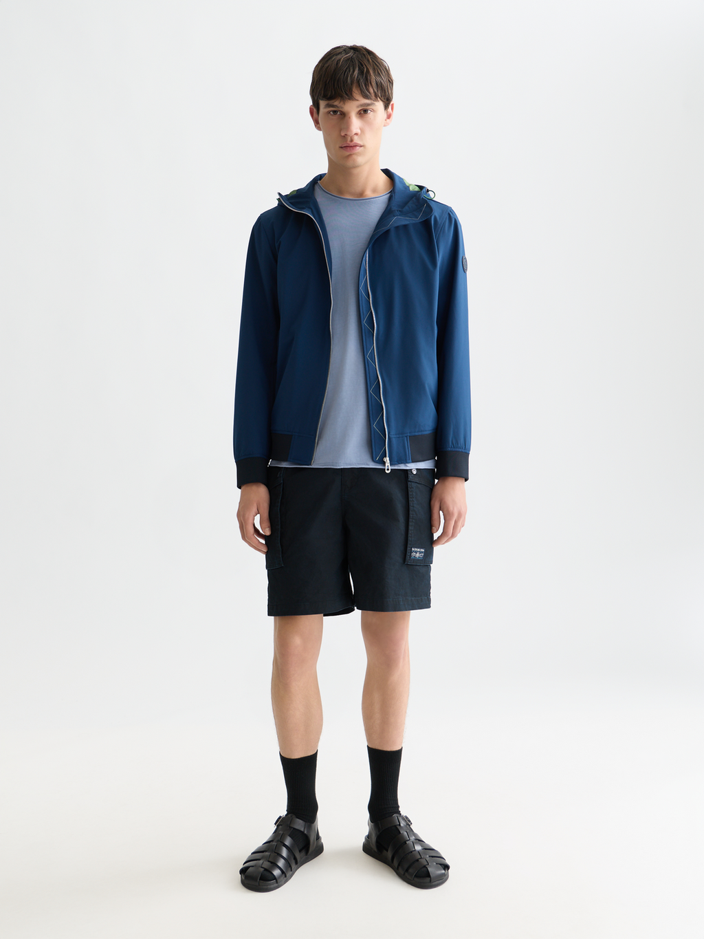 Soft shell hooded jacket