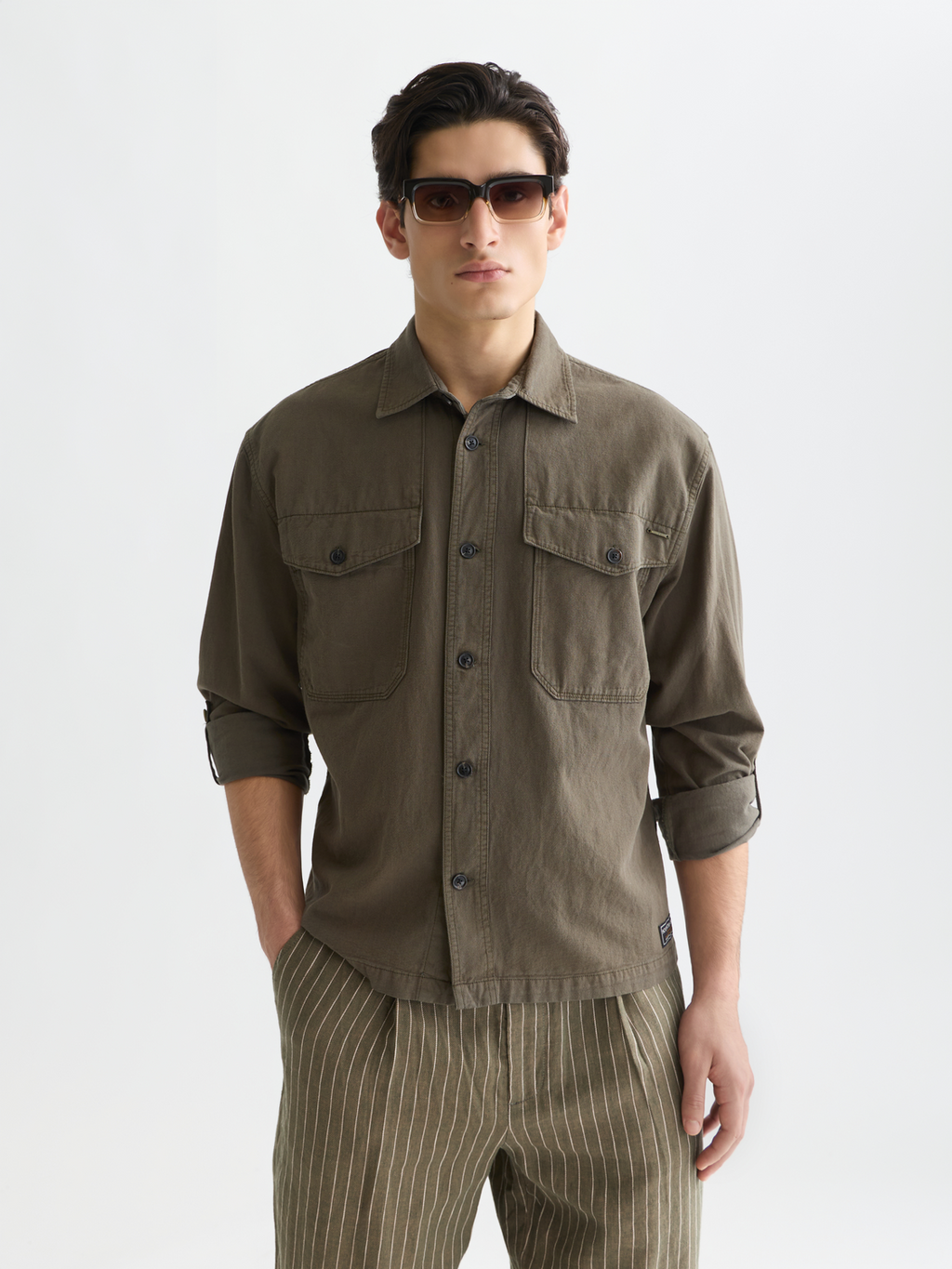 Cotton-linen overshirt