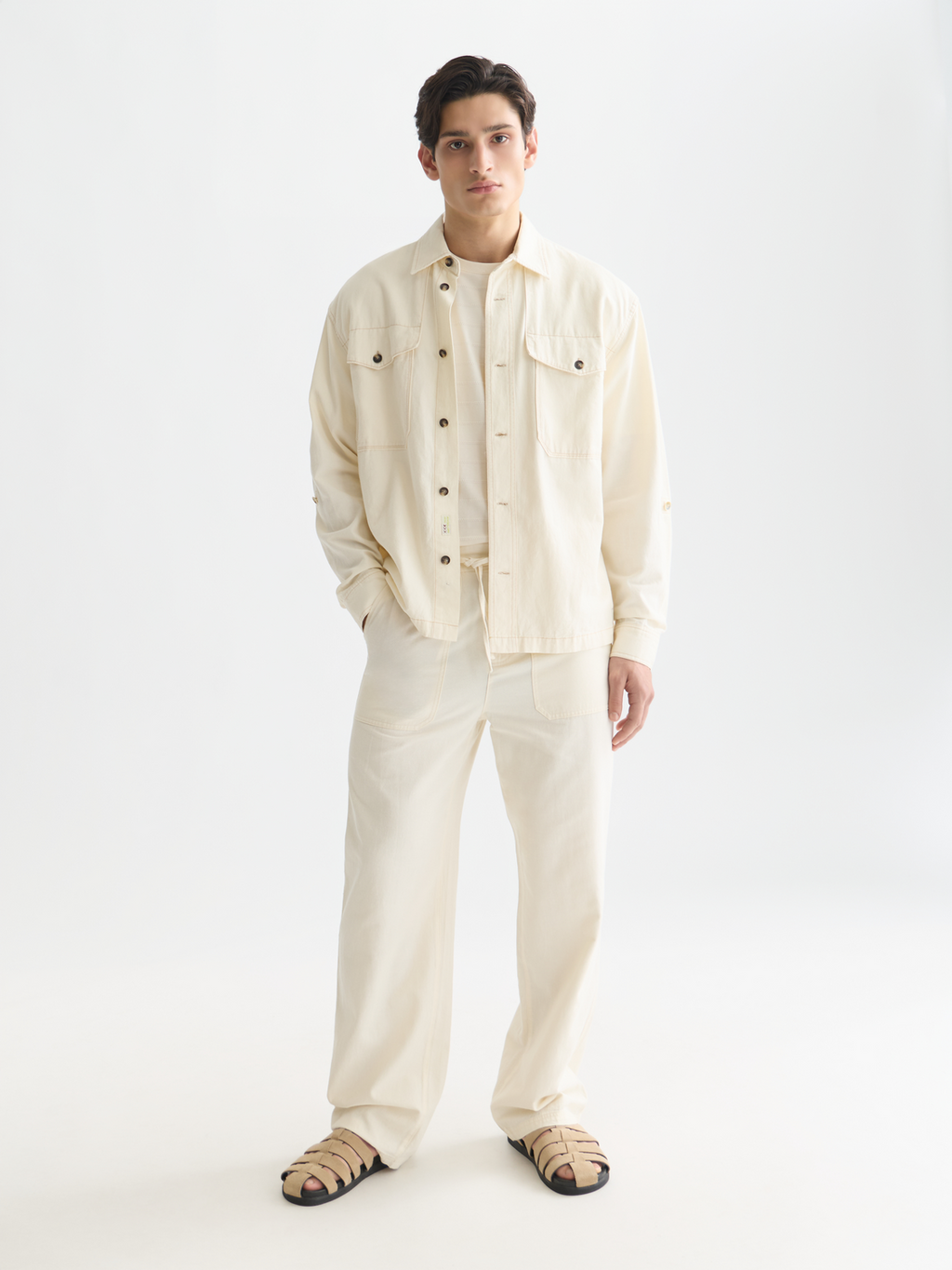 Cotton-linen overshirt