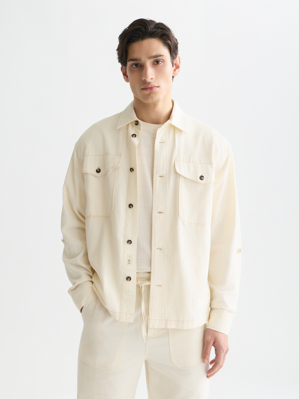 Cotton-linen overshirt