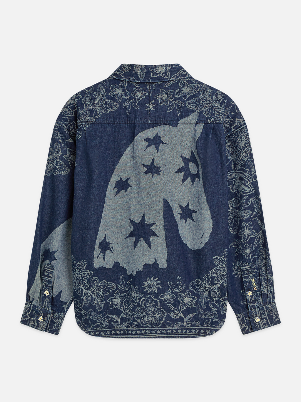 Denim jacquard overshirt