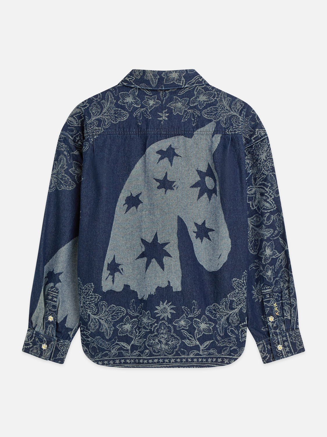 Denim jacquard overshirt