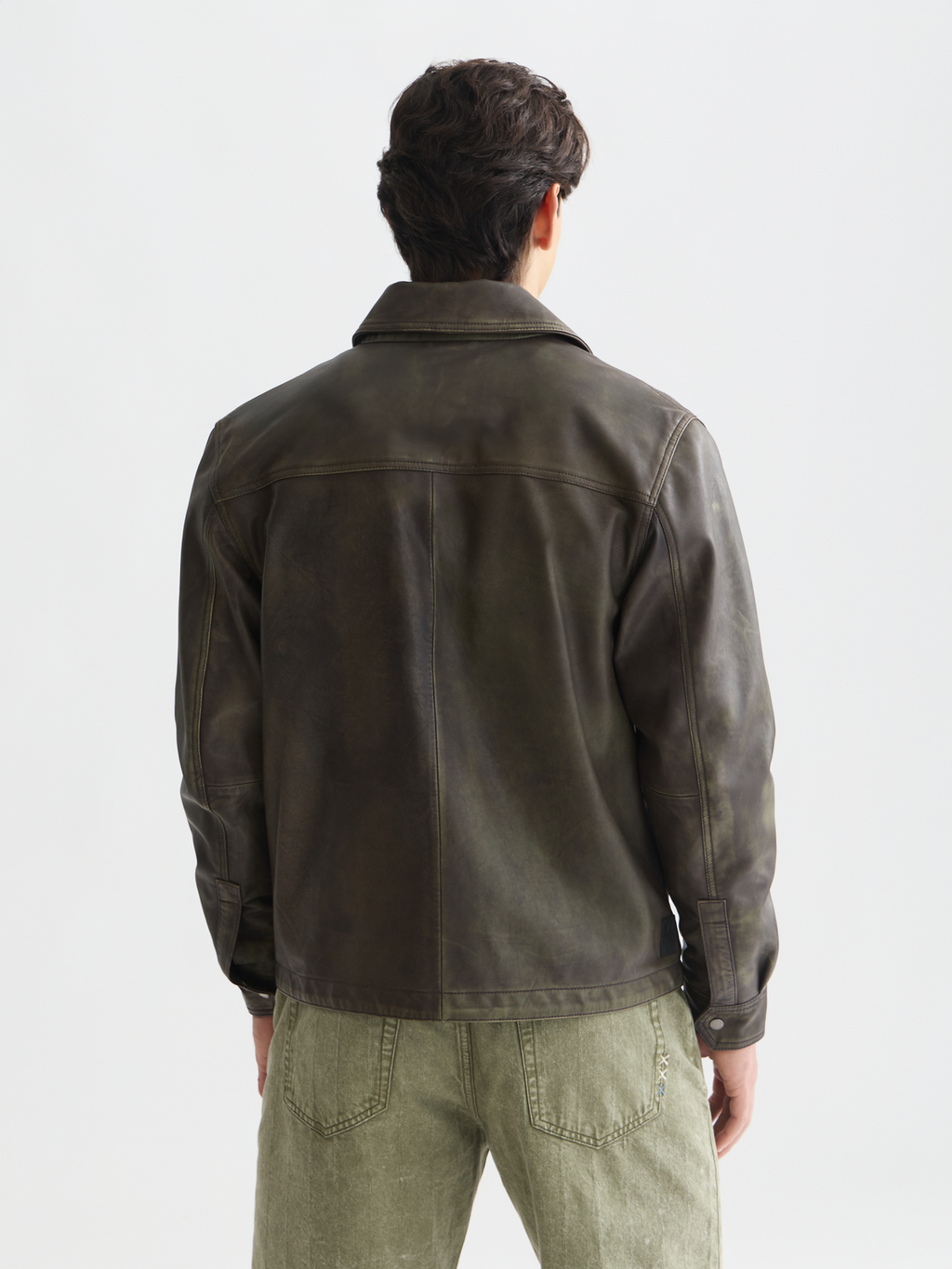 Brushed leather jacket