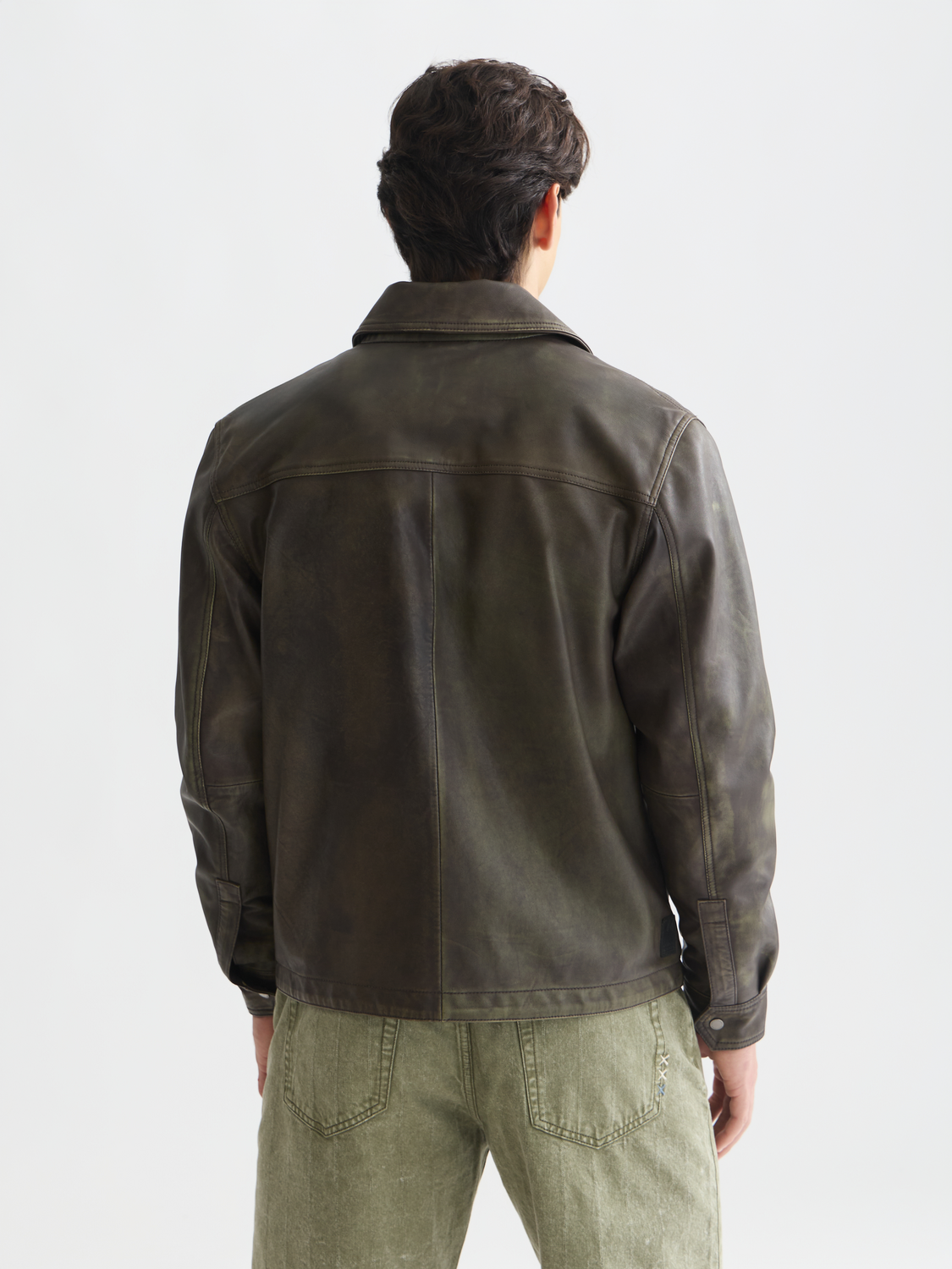 Brushed leather jacket