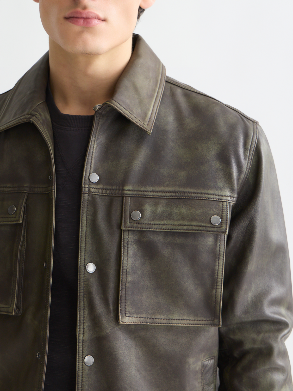 Brushed leather jacket