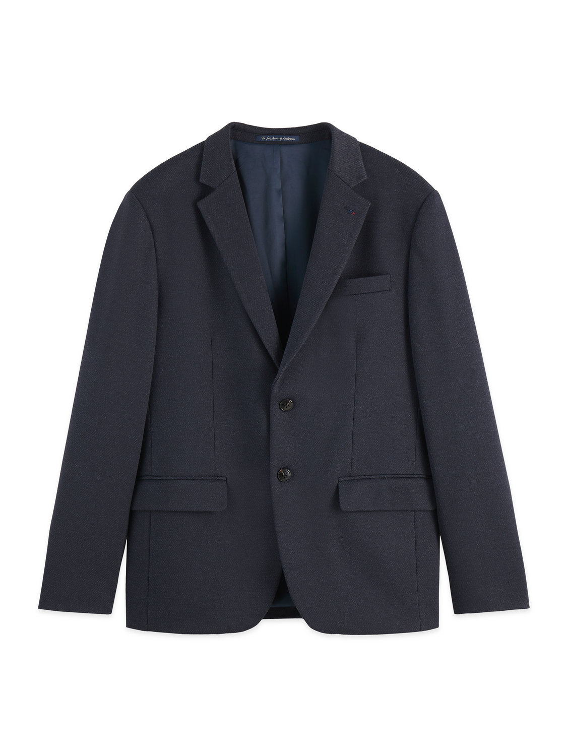 Tailored notch lapel yarn dyed jersey regular-fit blazer