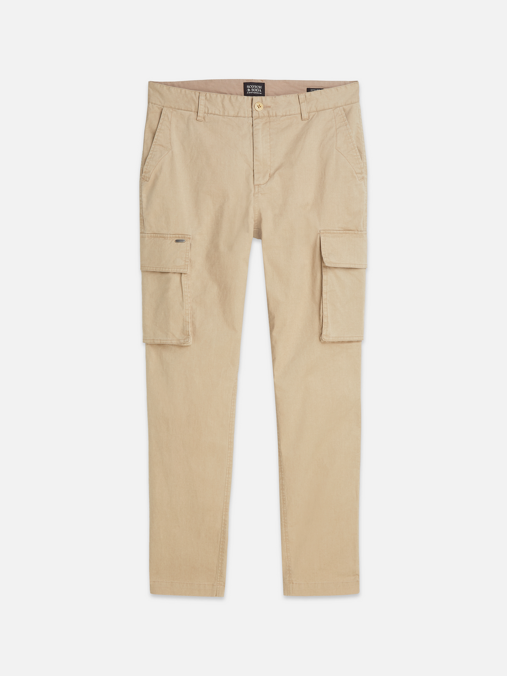 Stuart washed cottonblend regular slimfit cargo