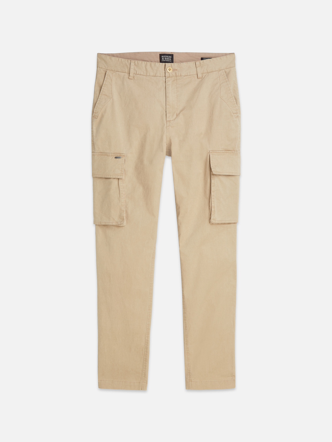 Stuart washed cottonblend regular slimfit cargo