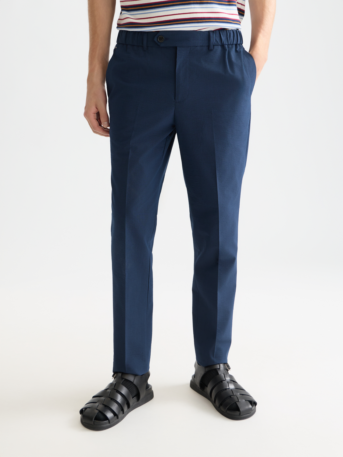 Warren seersucker cottonblend regular straightfit jogger