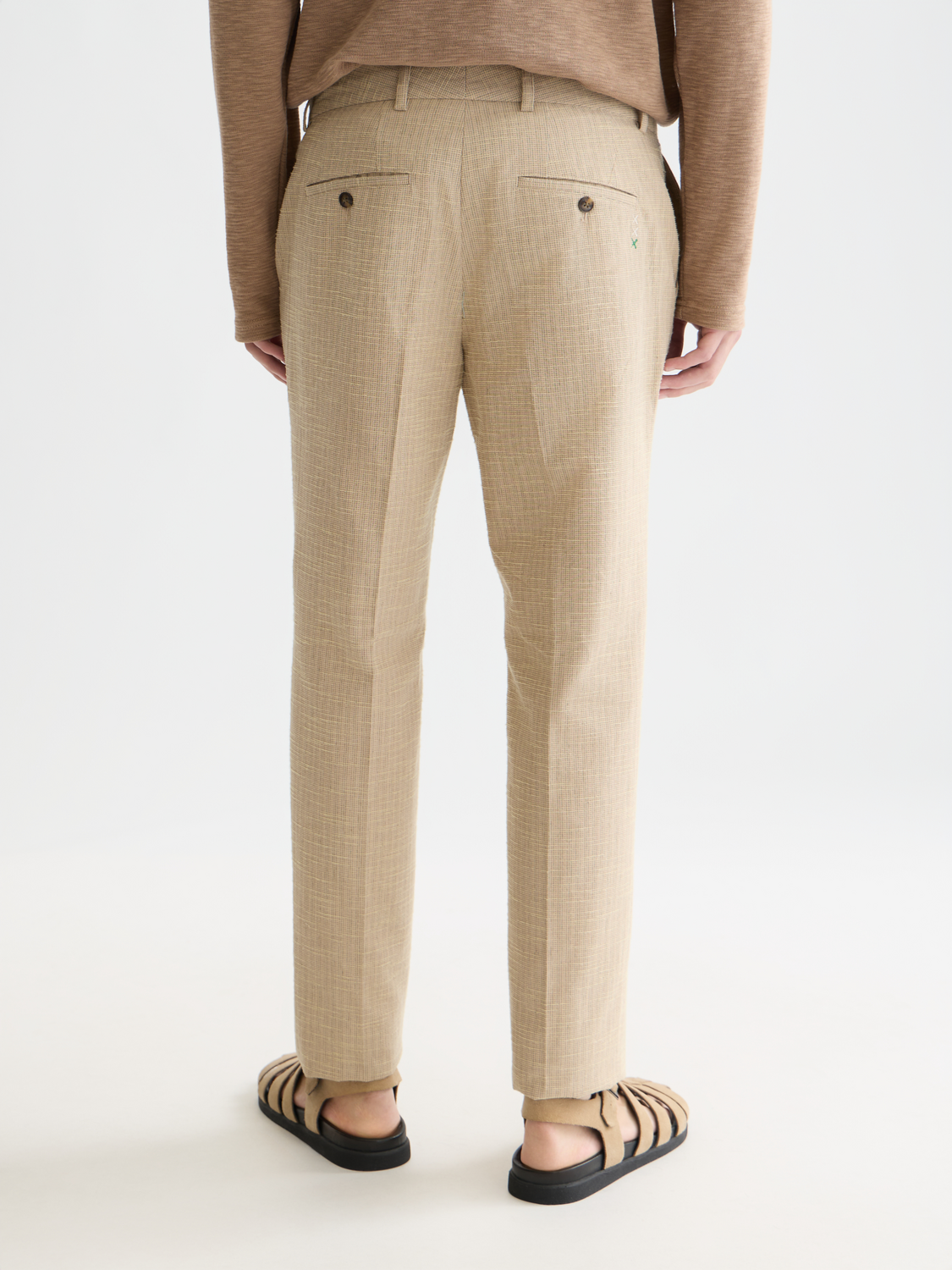 Stuart structured linenblend regular slimfit chino