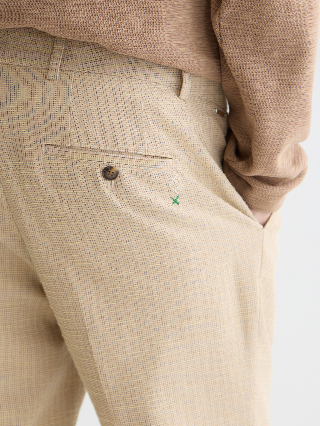 Stuart structured linenblend regular slimfit chino