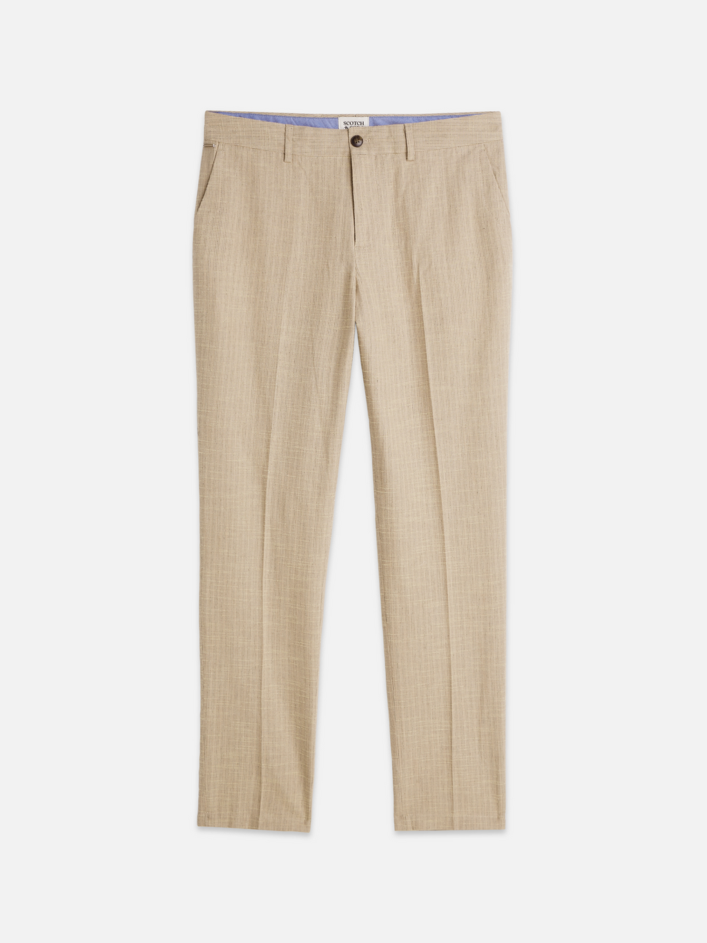 Stuart structured linenblend regular slimfit chino