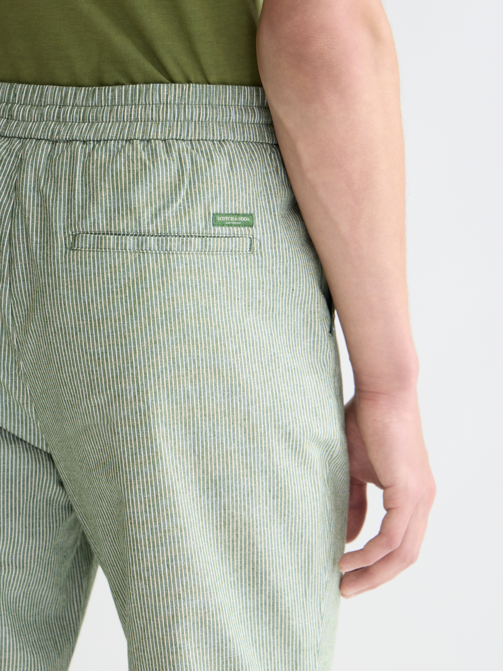 Warren striped cottonlinen regular straightfit jogger