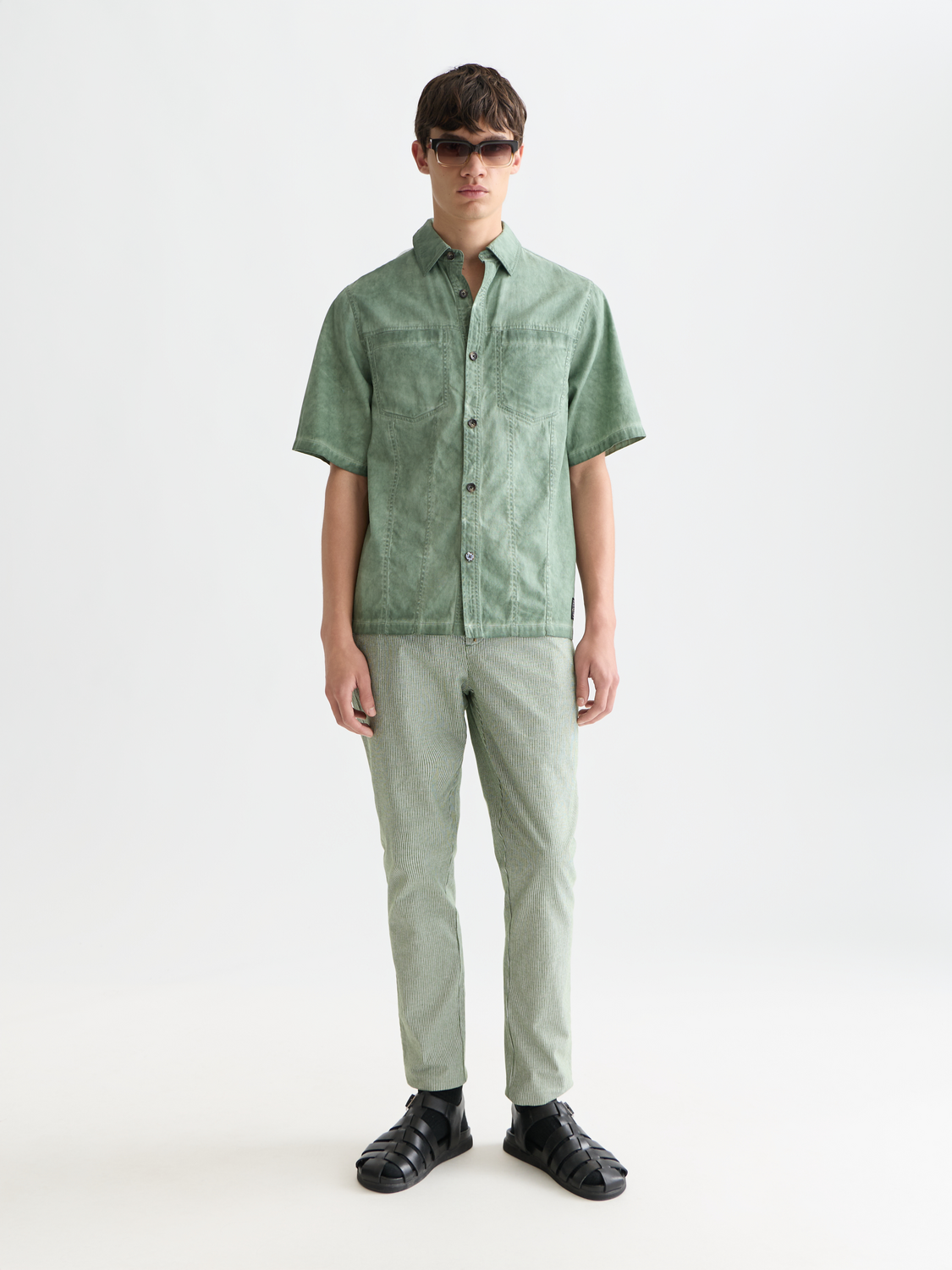 Warren striped cottonlinen regular straightfit jogger