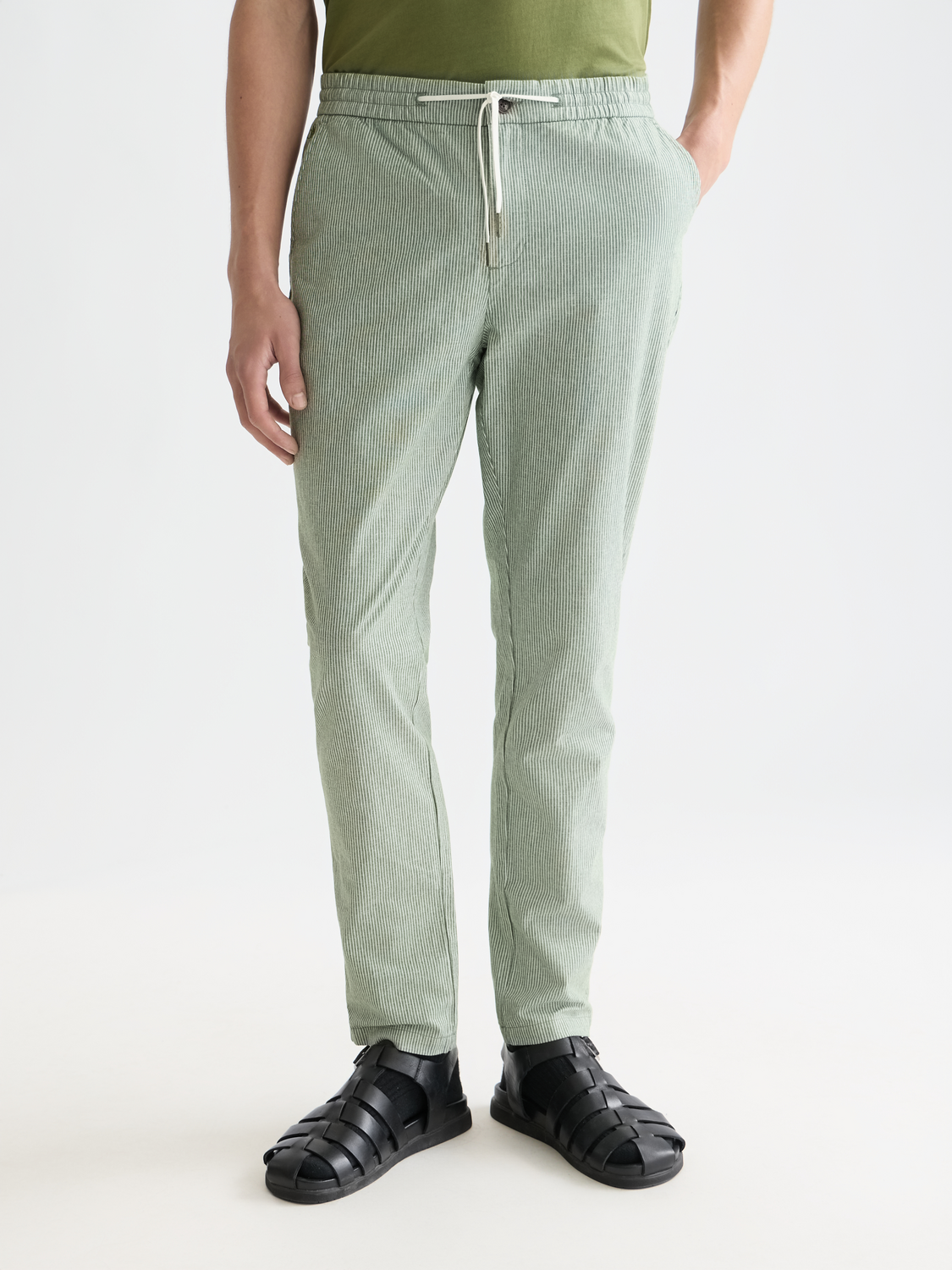 Warren striped cottonlinen regular straightfit jogger