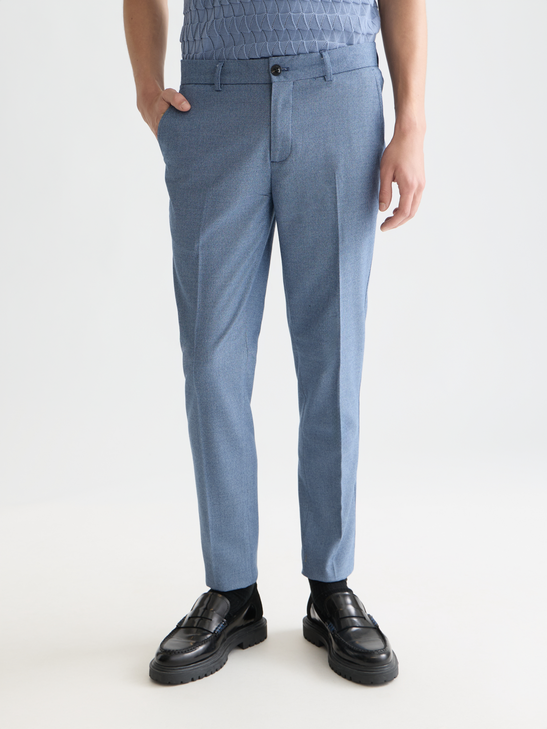 Mott structured weave tailored chino