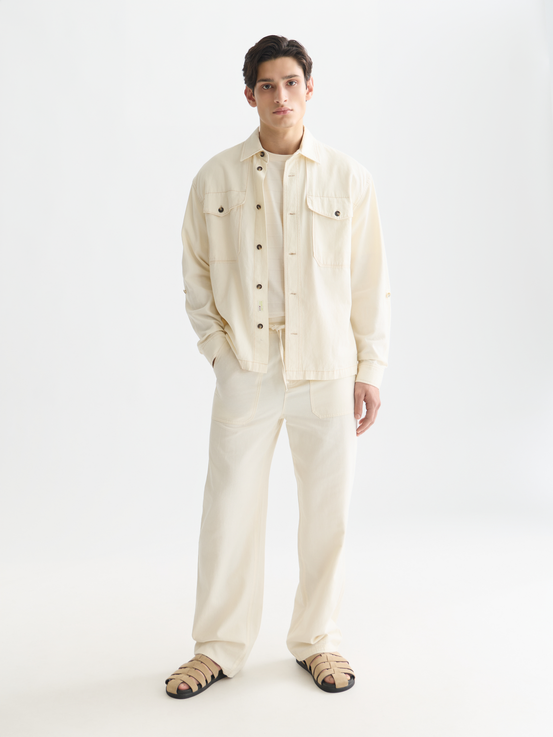 Otis linen-blend relaxed straight jogger