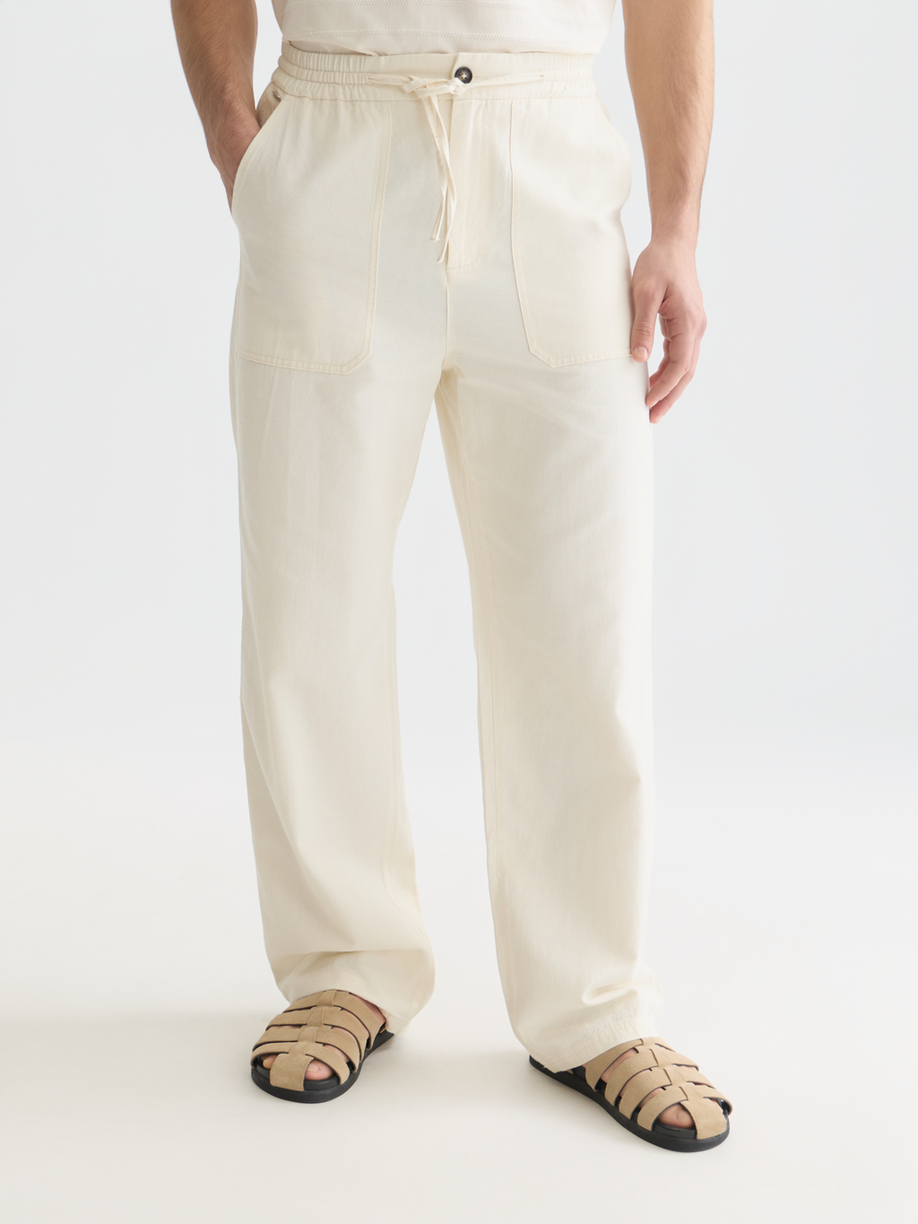Otis linen-blend relaxed straight jogger