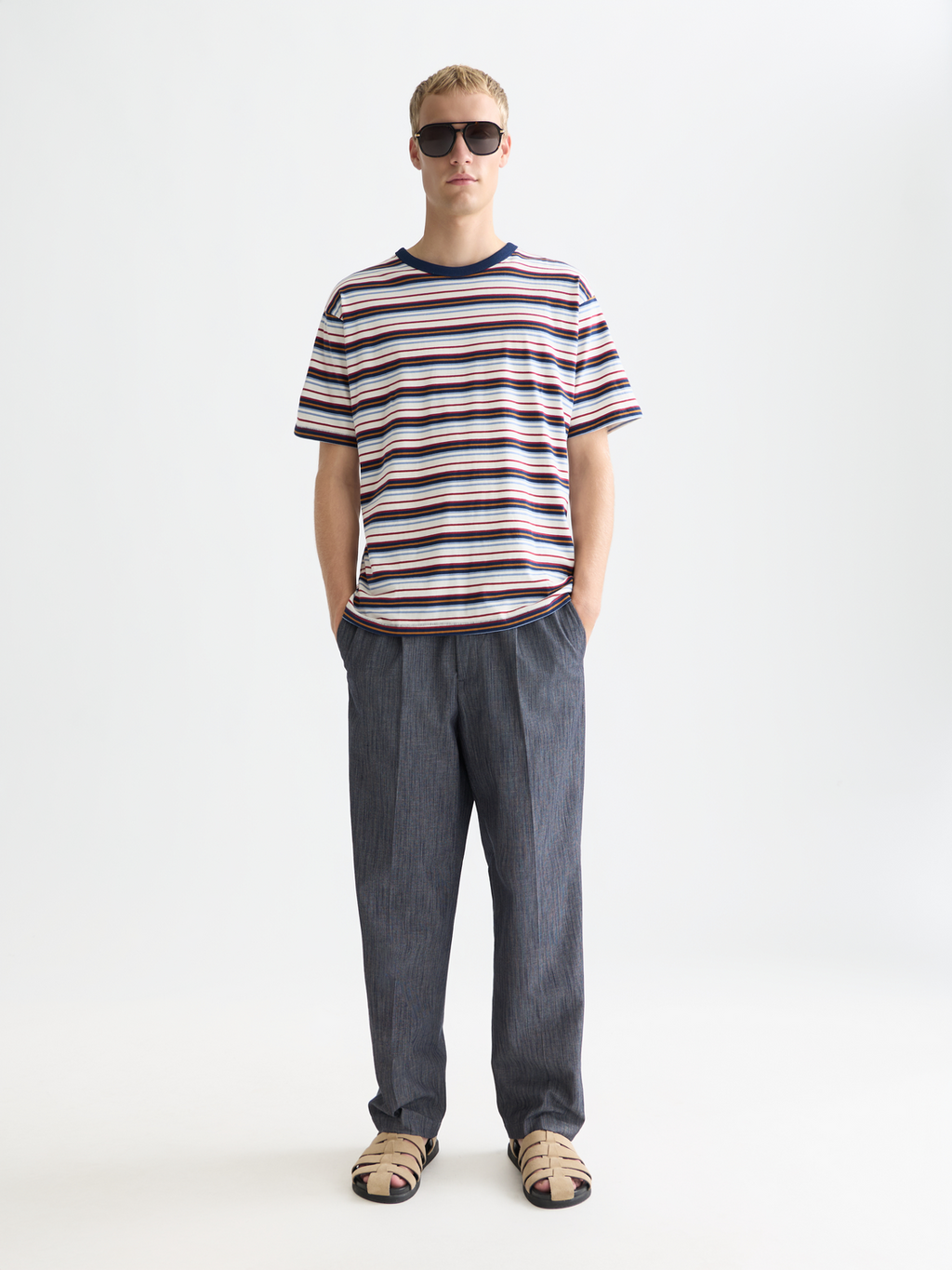 Oliver pleated linenblend relaxed straightfit jogger