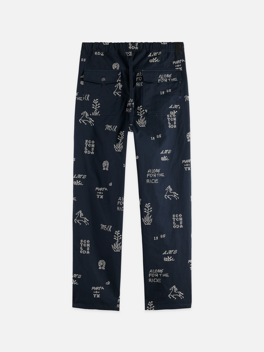 Embroidered cotton-blend relaxed straight chino