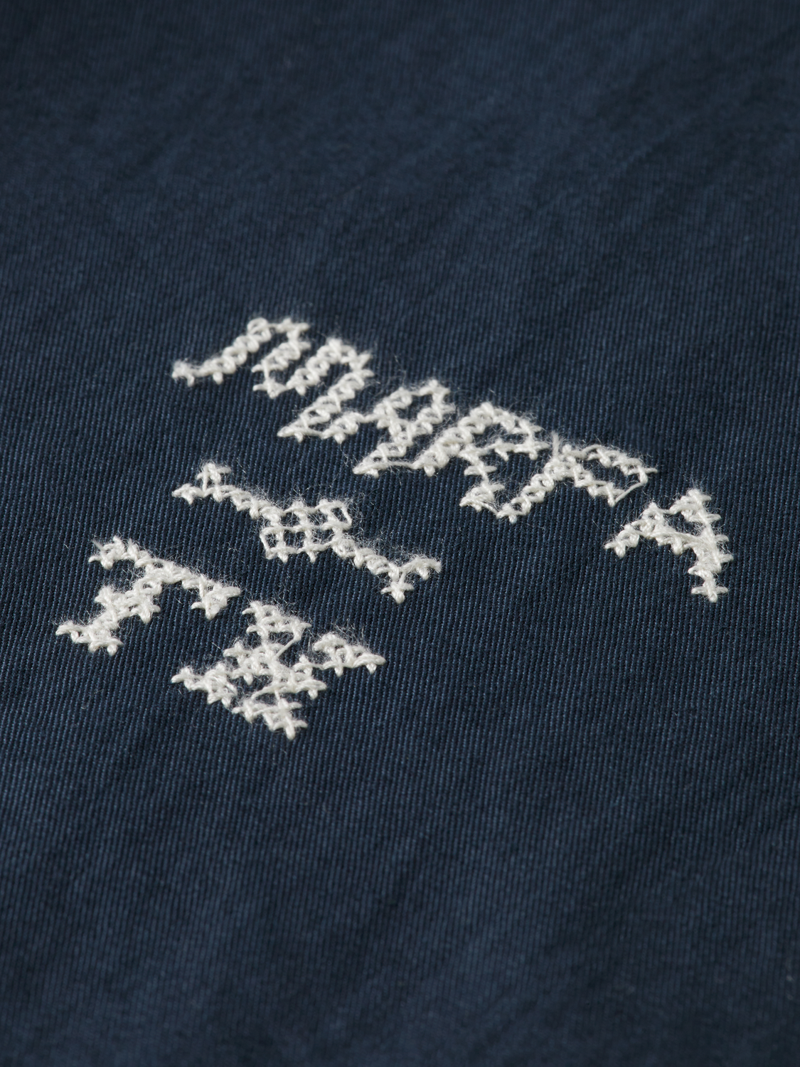 Embroidered cotton-blend relaxed straight chino