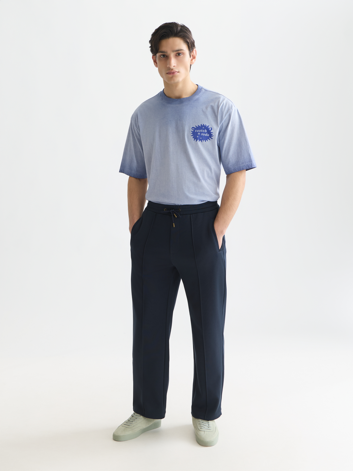 Interlock relaxed straight track pant