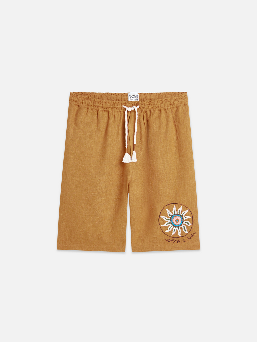 Embroidered wide bermuda shorts