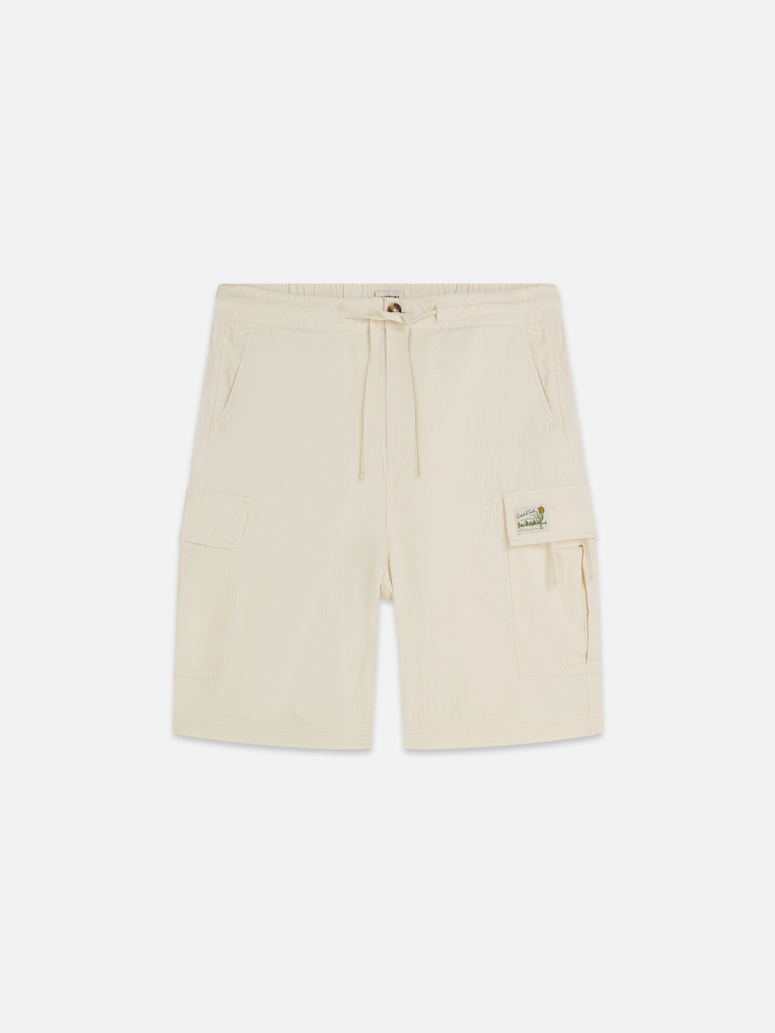 Linenblend relaxedfit cargo bermuda shorts