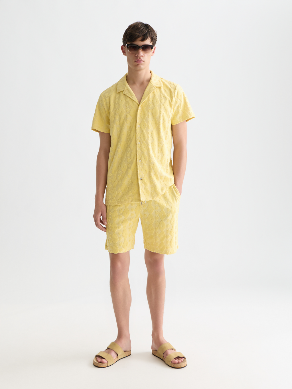 Fave terry jacquard relaxed bermuda shorts