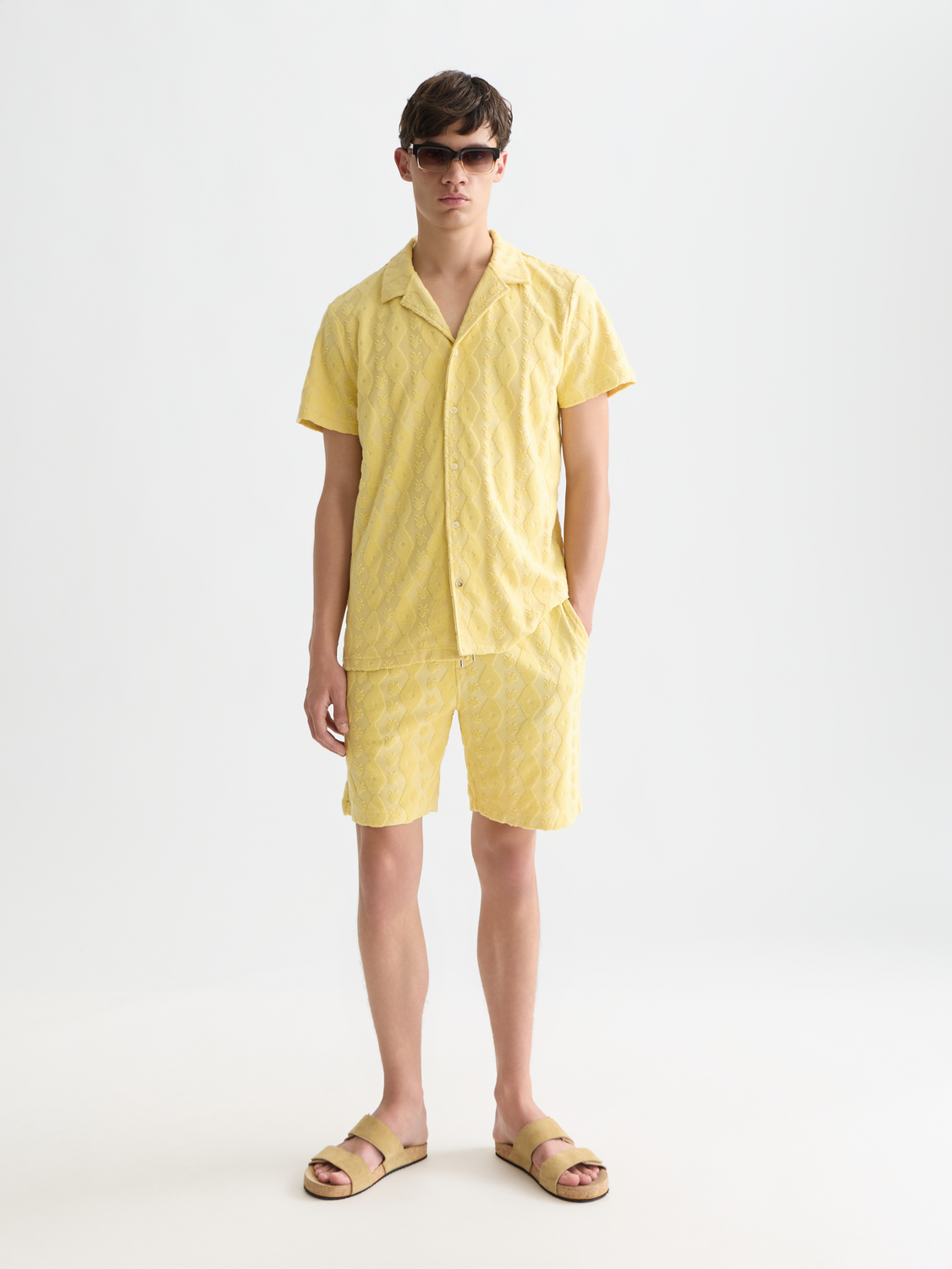 Fave terry jacquard relaxed bermuda shorts