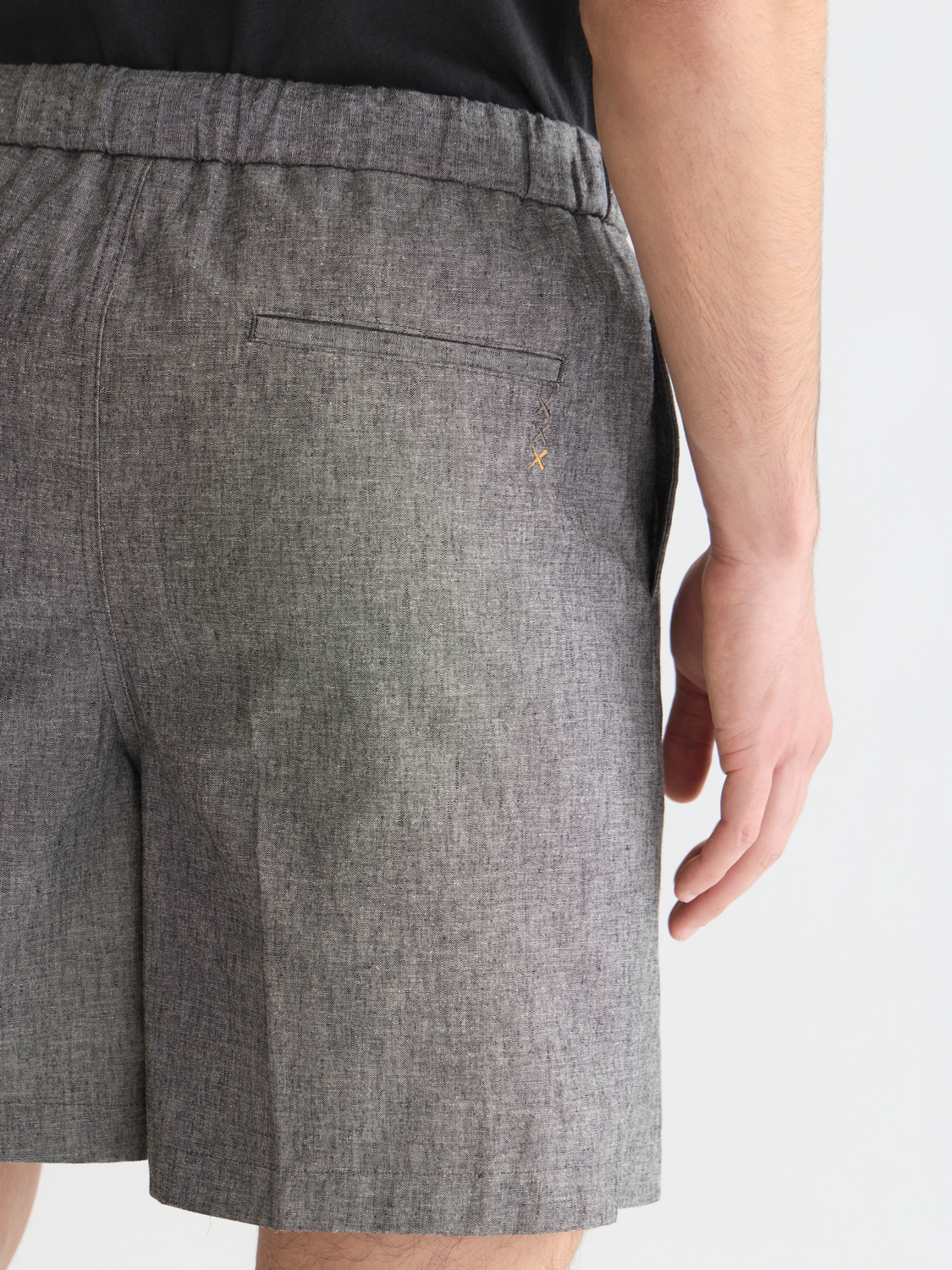 Tailored linenblend shortlength bermuda shorts