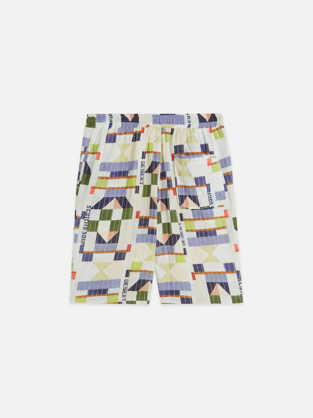 stitched printed cotton relaxed bermuda shorts