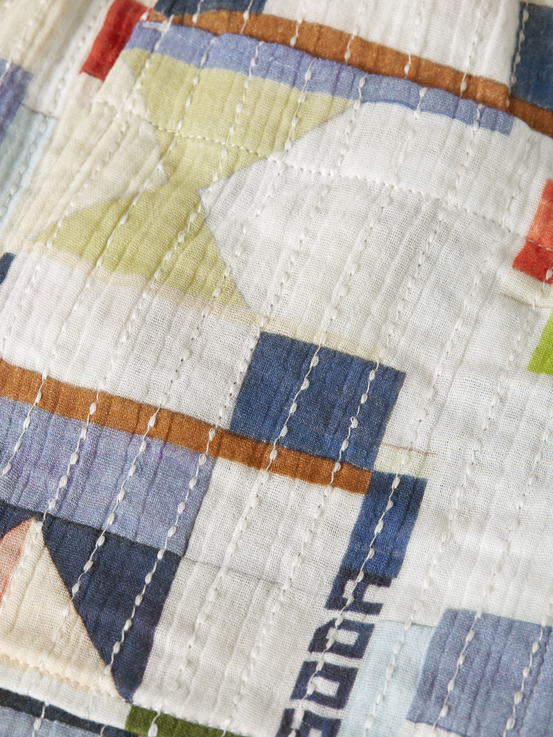 stitched printed cotton relaxed bermuda shorts