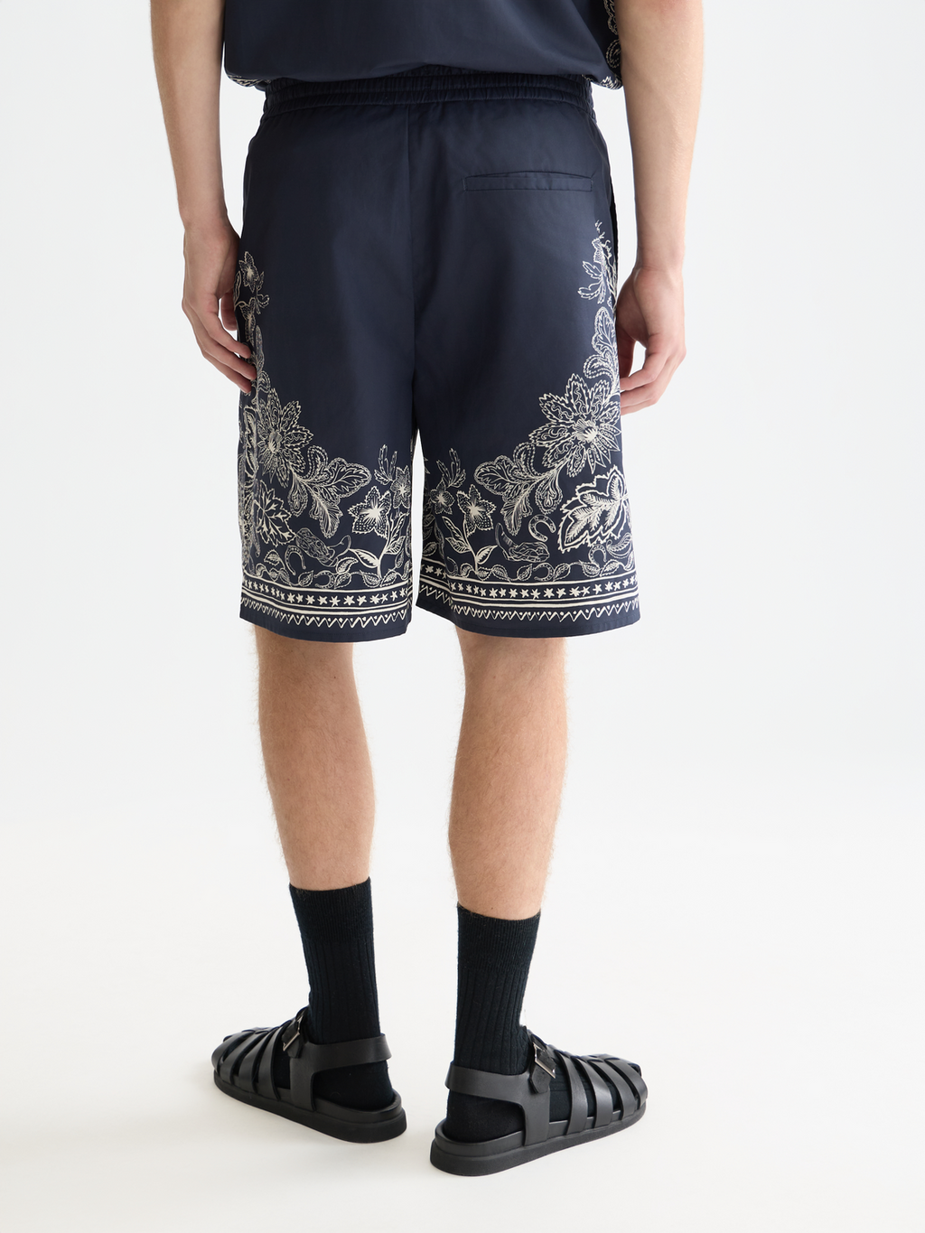 Printed wide bermuda shorts