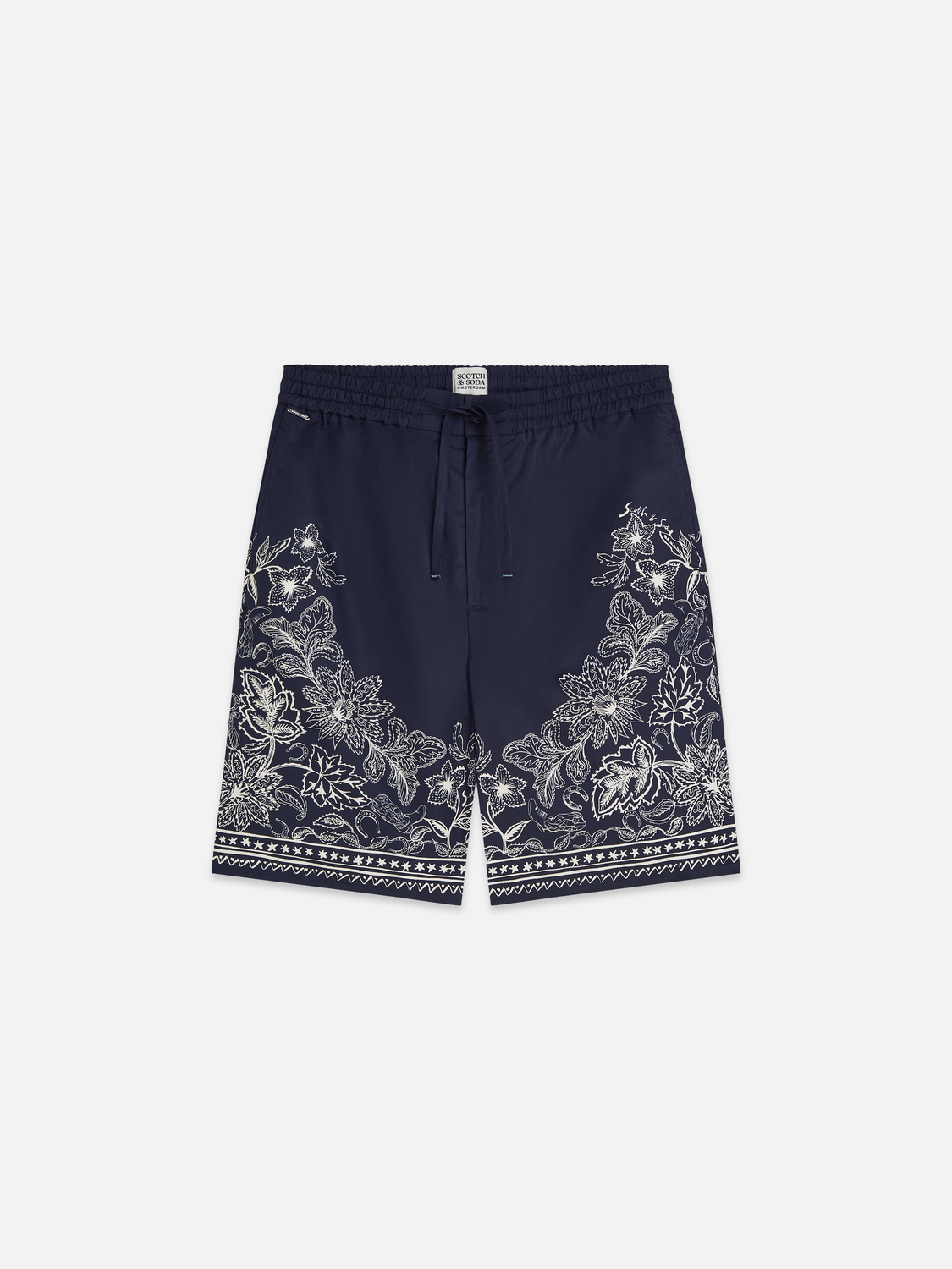 Printed wide bermuda shorts