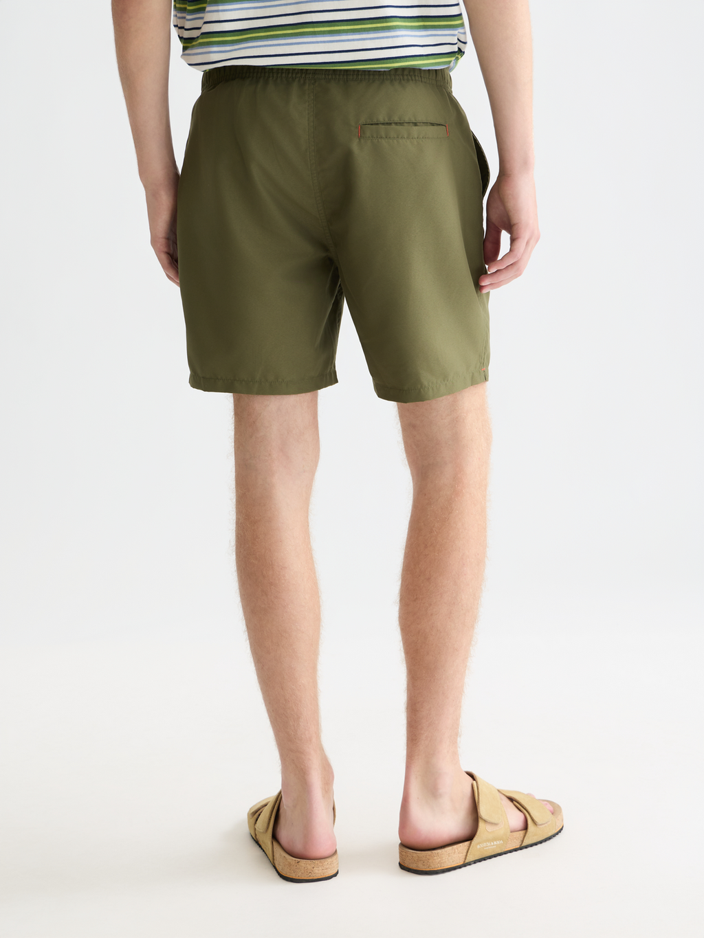 Solid midlength swim shorts