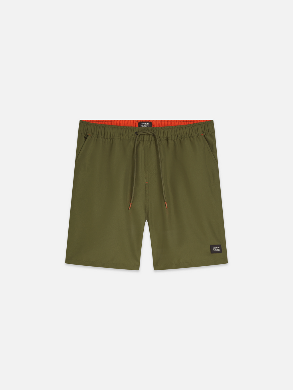 Solid midlength swim shorts