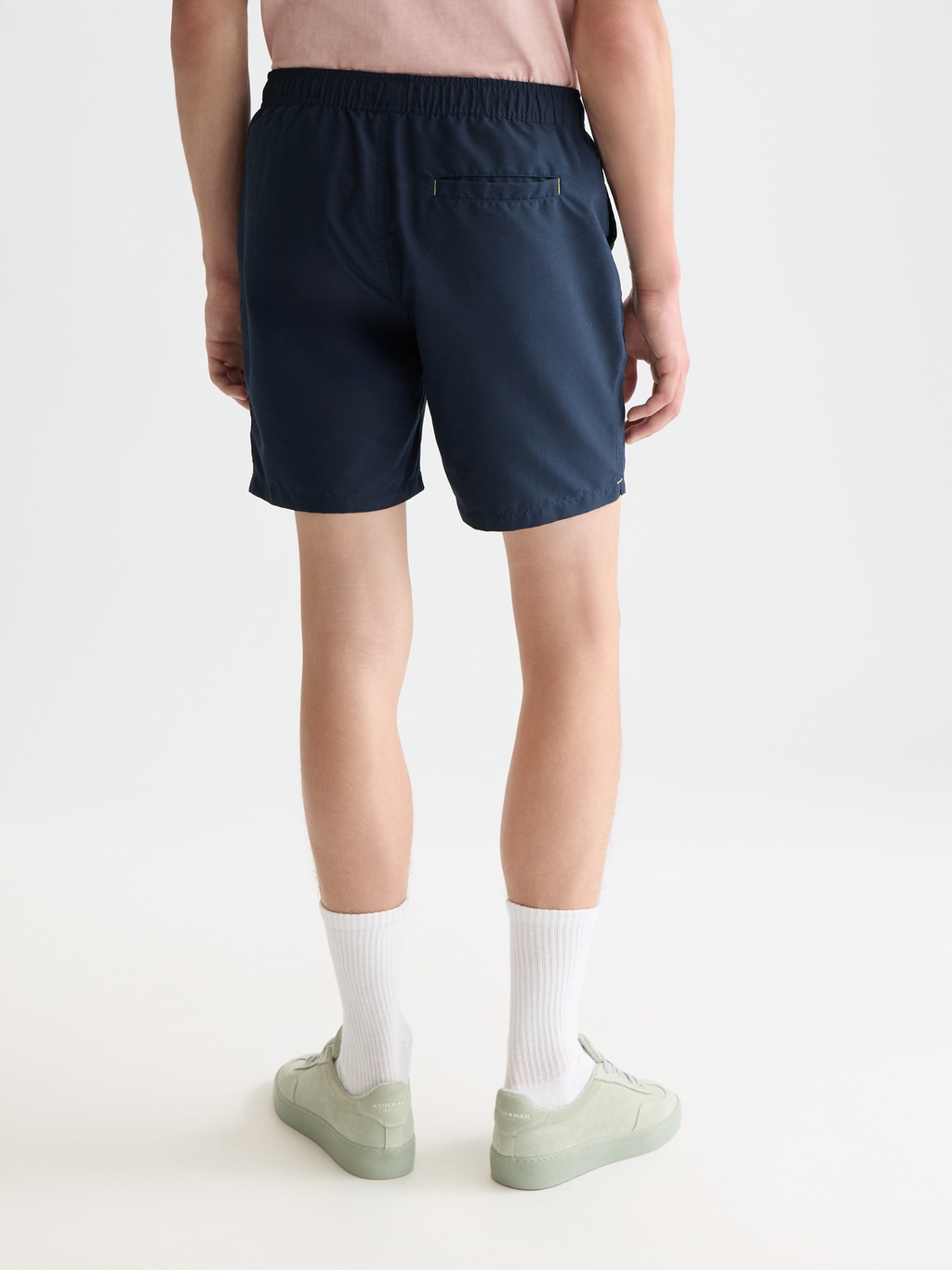 Solid midlength swim shorts