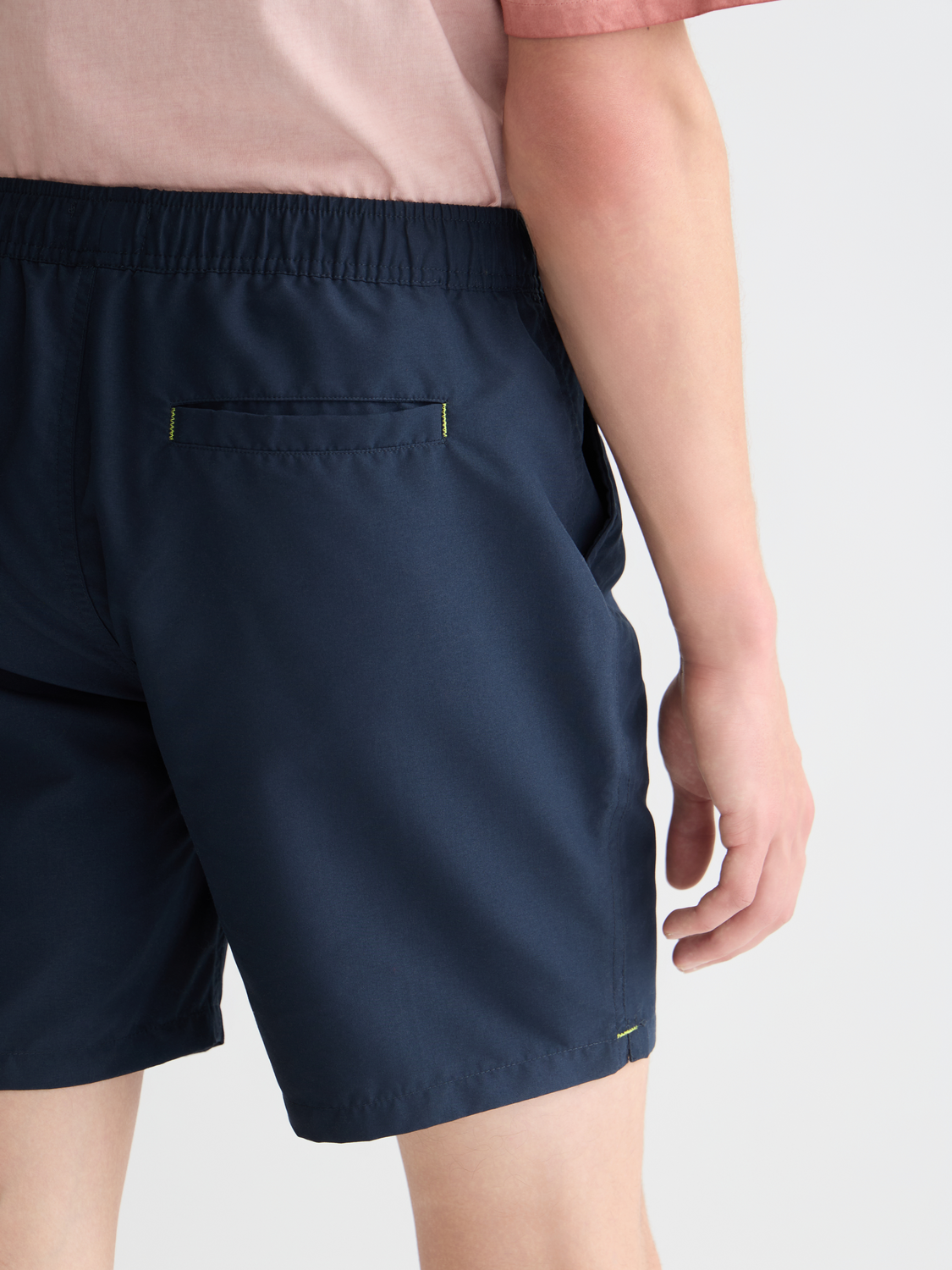 Solid midlength swim shorts