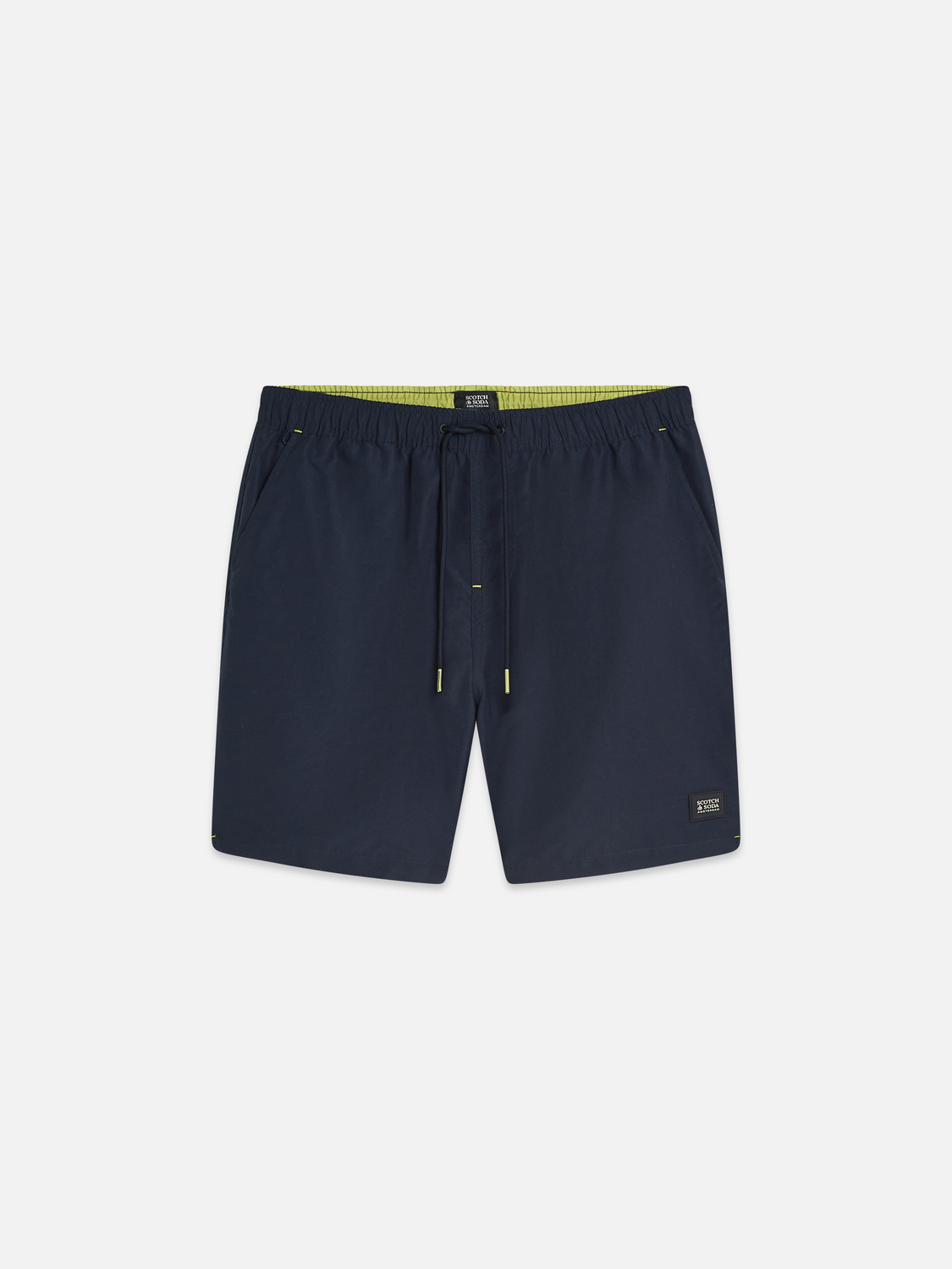 Solid midlength swim shorts