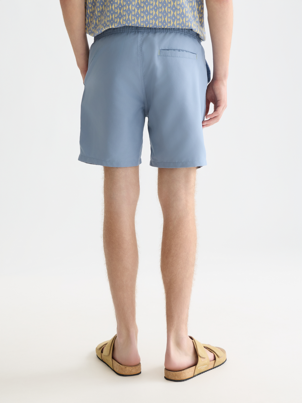 Solid midlength swim shorts