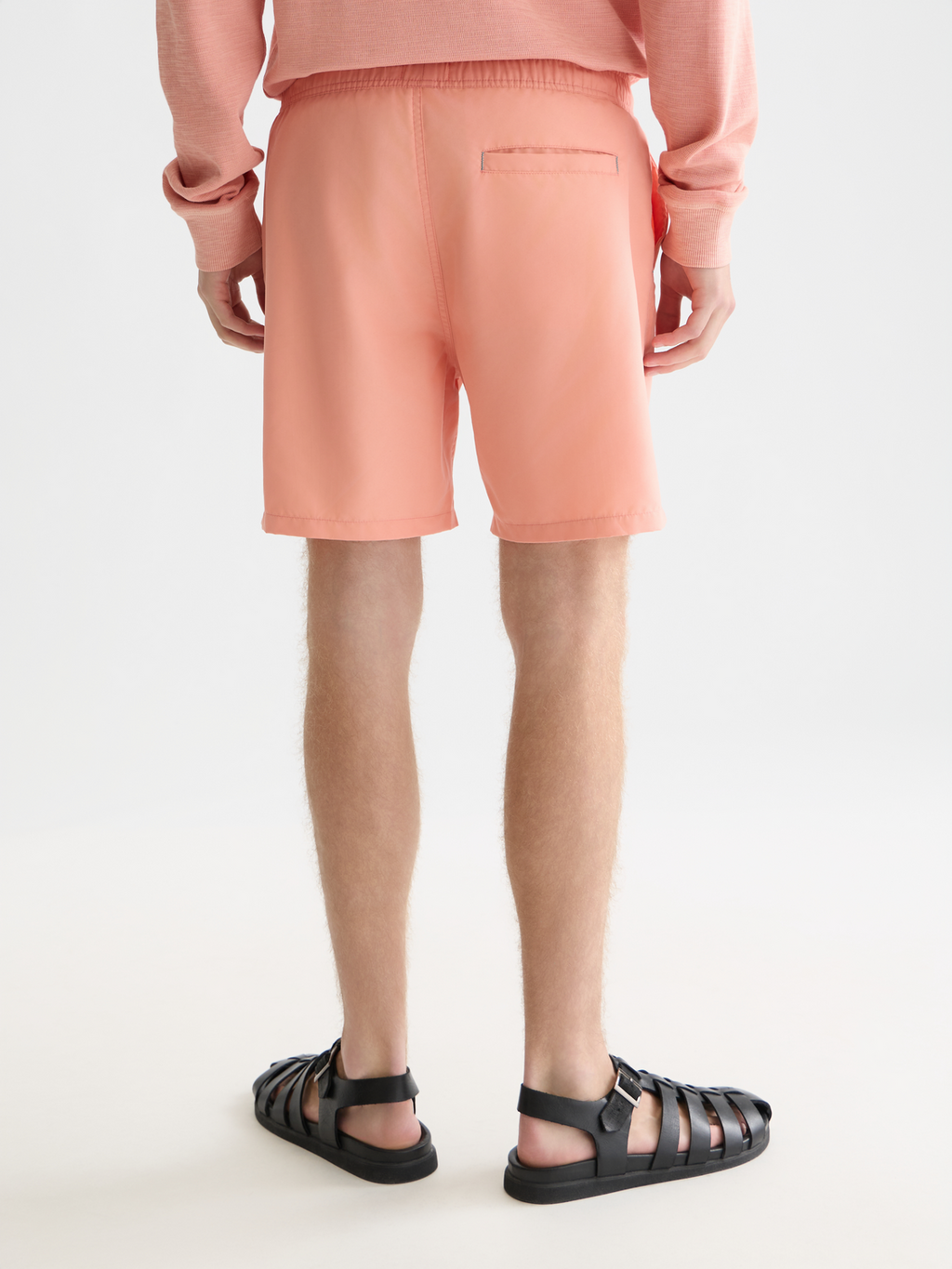 Solid midlength swim shorts