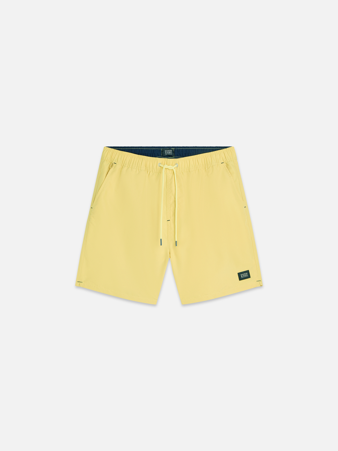 Solid midlength swim shorts