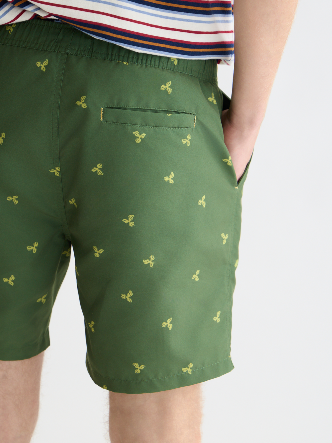 Mini print midlength swim shorts