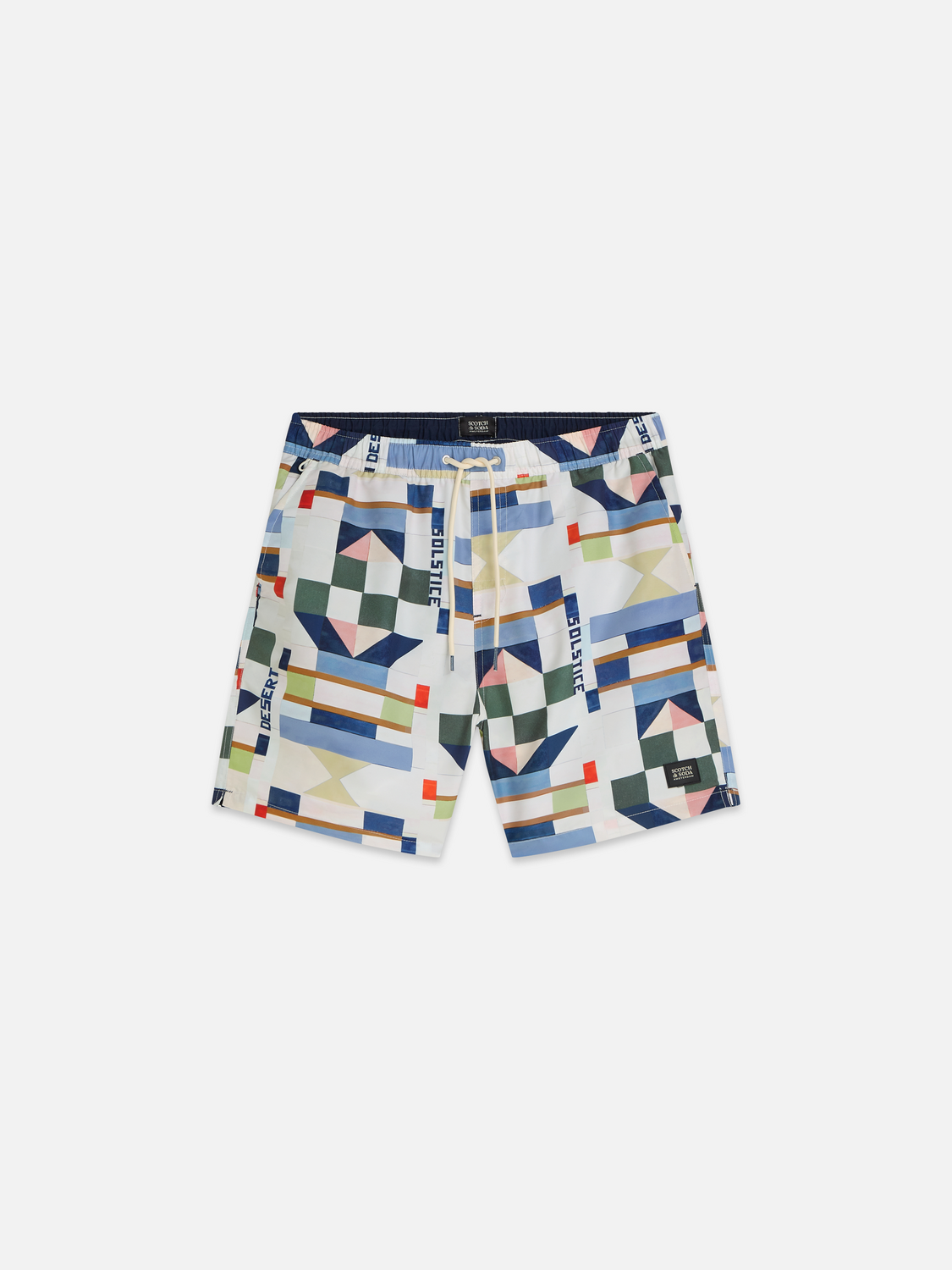 Printed mid-length swim shorts